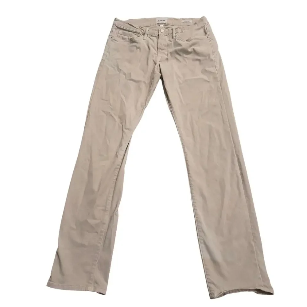 FRAME L'Homme Slim Light Grey Stretch Denim Jeans Size 32 Mens Pants Soft